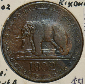 Ceylon 1802 1/48 Rixdollar Elephant animal Sri Lanka 1796-1848 C0414 combine shi