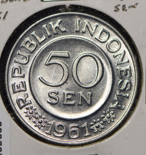 Indonesia 1961 50 Sen Javan hawk-eagle animal  292050 combine shipping