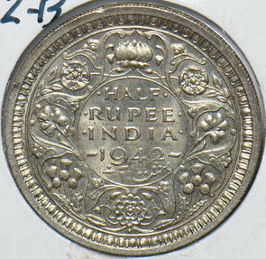 British India 1942 1/2 Rupee  191782 combine shipping