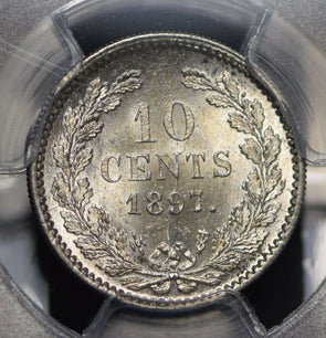 Netherlands 1897 10 Cents PCGS MS65 rare gem grade PC0480 combine shipping