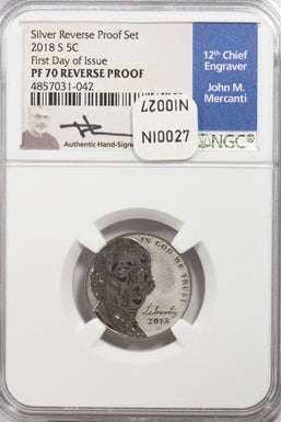 2018-S Silver 5 Cents Reverse First Day Issue Mercanti Signed NGC Proof 70 NI002