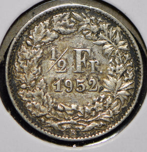 Switzerland 1952 1/2 Franc  150043 combine shipping