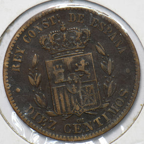 Spain 1877 10 Centimos 902511 combine shipping