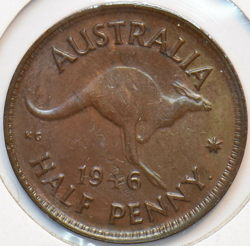 Australia 1946 1/2 Penny Kangaroo animal Georgivs VI 150505 combine shipping