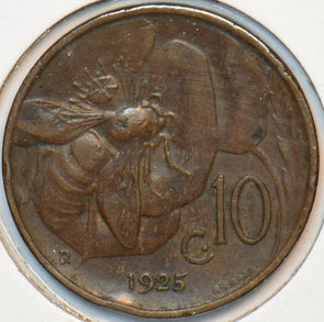 Italy 1925 10 Centesimi Honey Bee animal 151392 combine shipping