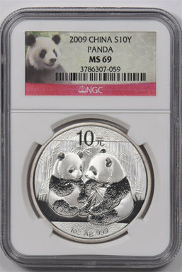 China 2009 10 Yuan silver NGC MS69 PANDA NG1570 combine shipping