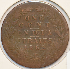 Straits Settlements 1862 Cent 902757 combine shipping
