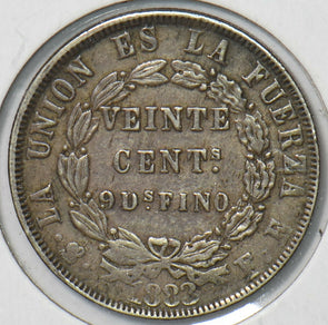 Bolivia 1883 20 Centavos Eagle animal Alpaka 194087 combine shipping