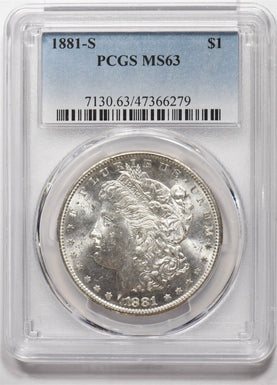 1881-S Morgan Dollar Silver PCGS MS63 PC1623