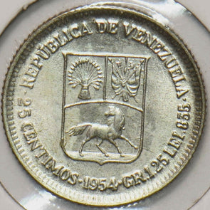 Venezuela 1954 25 Centimos Horse animal 293033 combine shipping