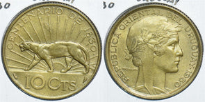 Uruguay 1930 10 Centesimos Puma animal 198527 combine shipping