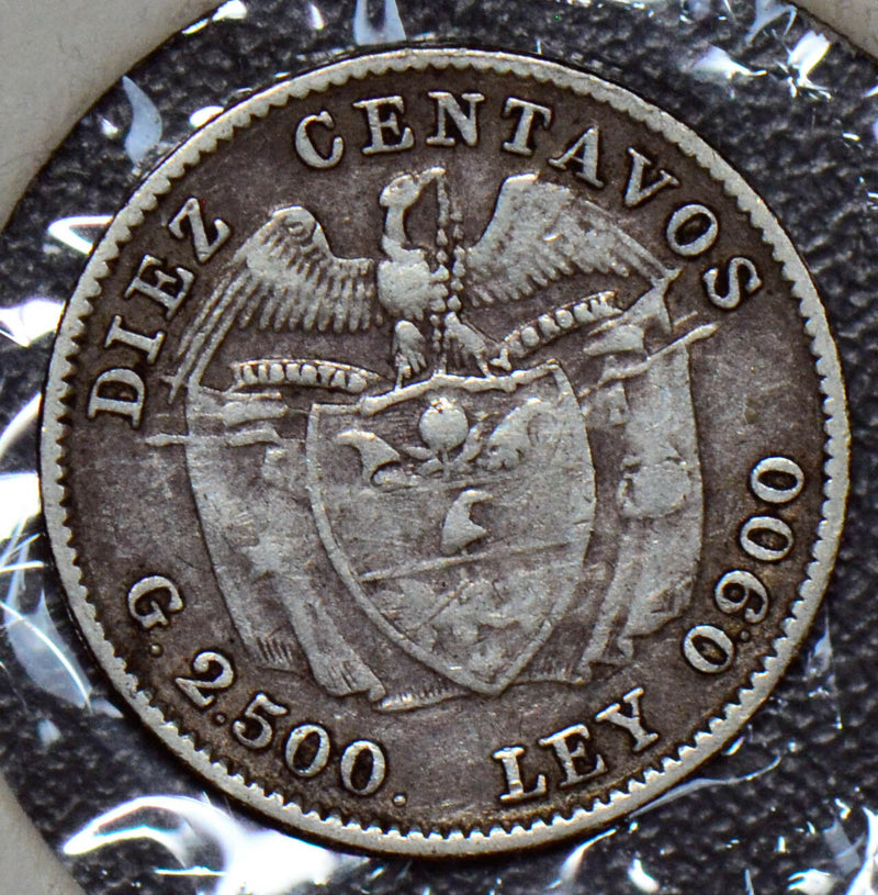 Colombia 1911 10 Centavos silver  190431 combine shipping
