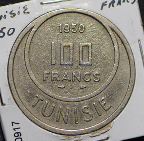 Tunisia 1950 AH 1370 100 Francs  900917 combine shipping