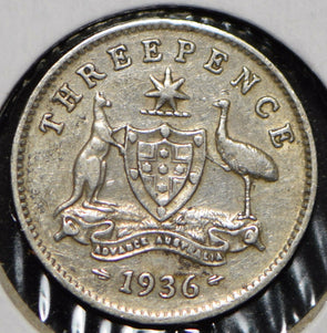 Australia 1936 3 Pence Kangaroo animal Emu  191338 combine shipping