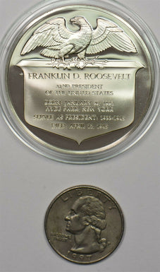 1980 's Medal Proof Franklin D Roosevelt in capsule 1.2oz pure silver Franklin
