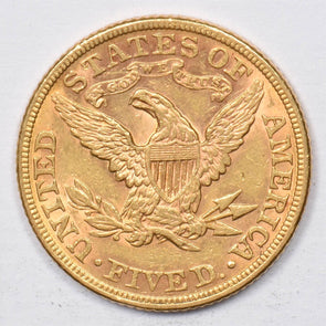 1893 $5 gold AU Liberty Head Half Eagle GL0254 combine shipping