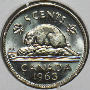 Canada 1963 5 Cents Beaver animal BU 152115 combine shipping