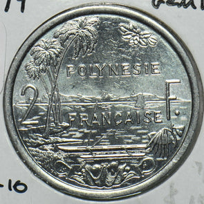 French Polynesia 1999 2 Francs Gem BU 197031 combine shipping