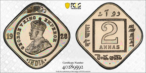 India British 1928 B 2 Annas PCGS PR64 Restrike Proof SW-8.255 PC1003 combine sh