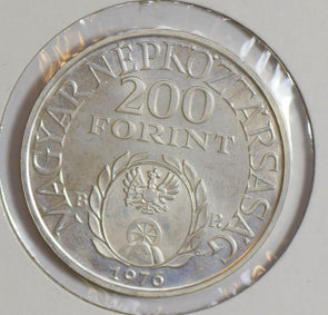 Hungary 1976 200 Forint silver birth of ferencz rakoczi II horse knight BU0358 c