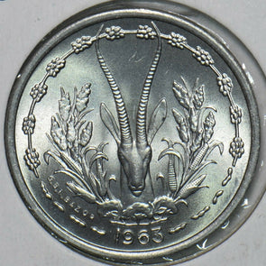 French Colonies 1963 Franc Rhim gazelle animal 297849 combine shipping