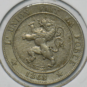 Belgium 1863 5 Centimes Lion animal 195862 combine shipping