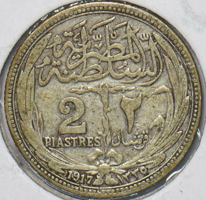 Egypt 1917 AH 1335 2 Piastres 296588 combine shipping