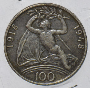 Czechoslovakia 1948 100 Korun Lion animal 294560 combine shipping