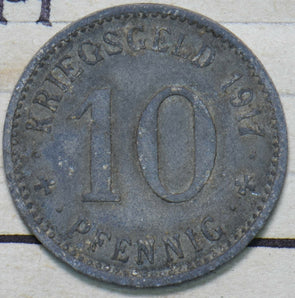 Germany 1917 Lethmate 10 Pfennig Zink 292558 combine shipping