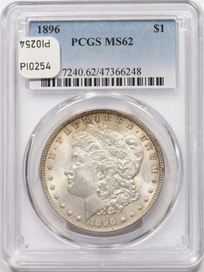 1896 Morgan Dollar Silver Stunning Toning PCGS MS62 PI0254