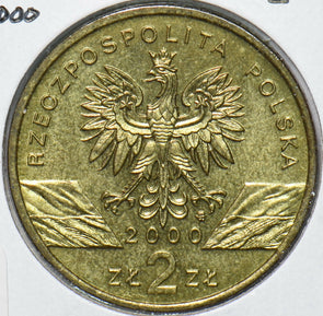 Poland 2000 2 Zlote Long Billed Hoopoe animal  191801 combine shipping