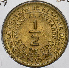 Peru 1959 1/2 Sol 152571 combine shipping