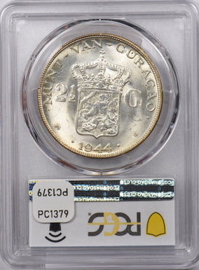 Curacao 1944 D 2 1/2 Gulden PCGS MS 65 PC1379 combine shipping