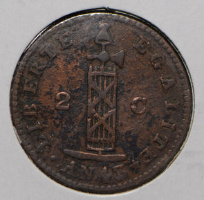 Haiti 1846 2 Centimes  191127 combine shipping