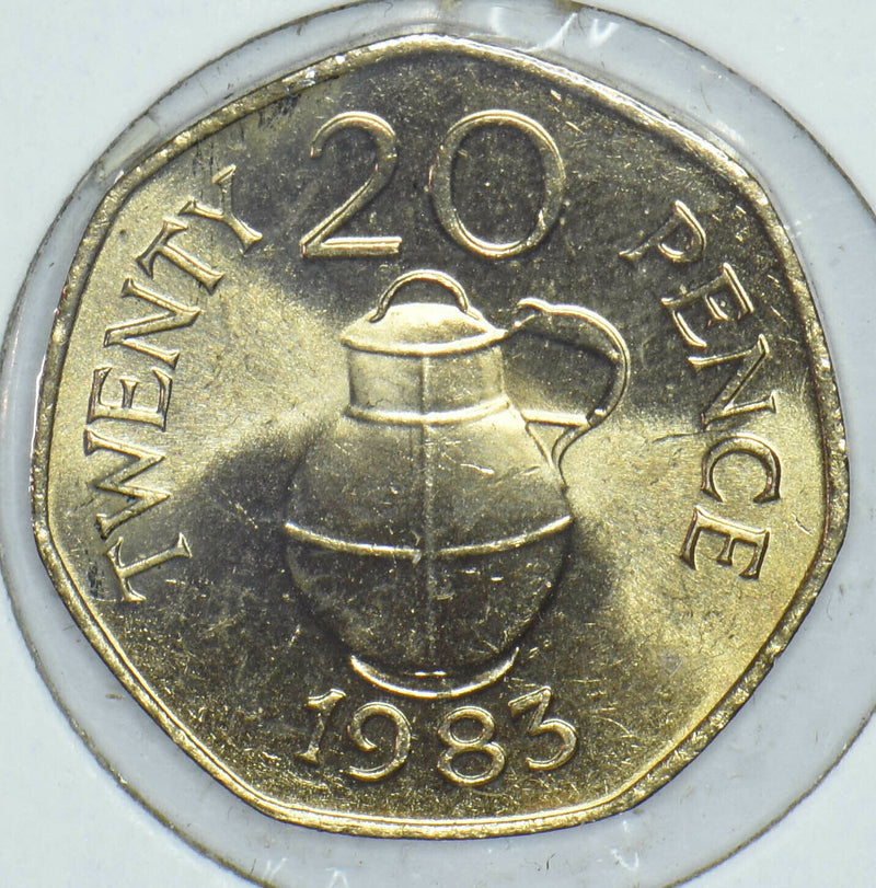 Guernsey 1983 20 Pence 291790 combine shipping