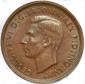 Australia 1943 Penny Kangaroo animal Georgivs VI 902187 combine shipping