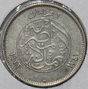 Egypt 1923 AH1342 2 Piastres 490707 combine shipping