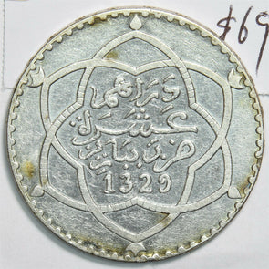 Morocco 1329 AH 20 Dirhams M0374 combine shipping