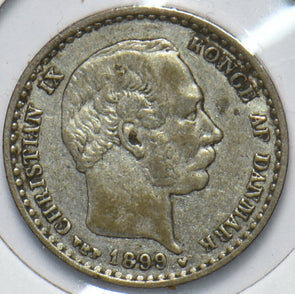 Denmark 1899 10 Ore Dolphin animal Christian IX 150542 combine shipping