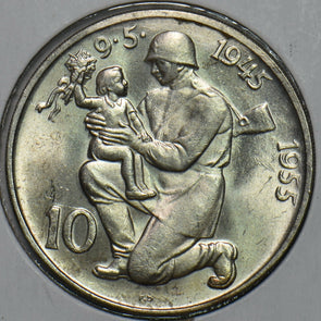 Czechoslovakia 1955 10 Korun Lion animal 296788 combine shipping