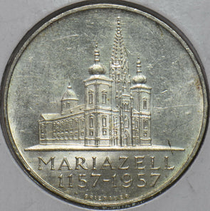 Austria 1957 25 Schilling Mariazell Basilica - 8th Centennial 195178 combine shi