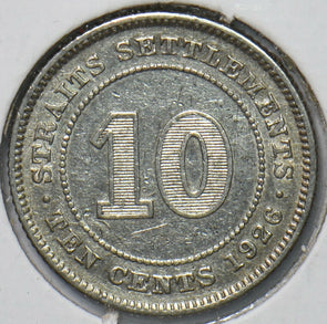 Straits Settlements 1926 10 Cents 193491 combine shipping
