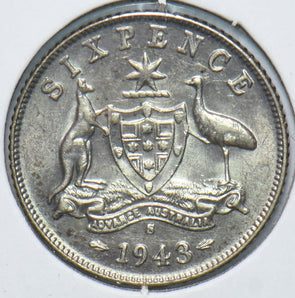 Australia 1943 6 Pence Kangaroo animal Ostrich Georgivs VI 902046 combine shippi