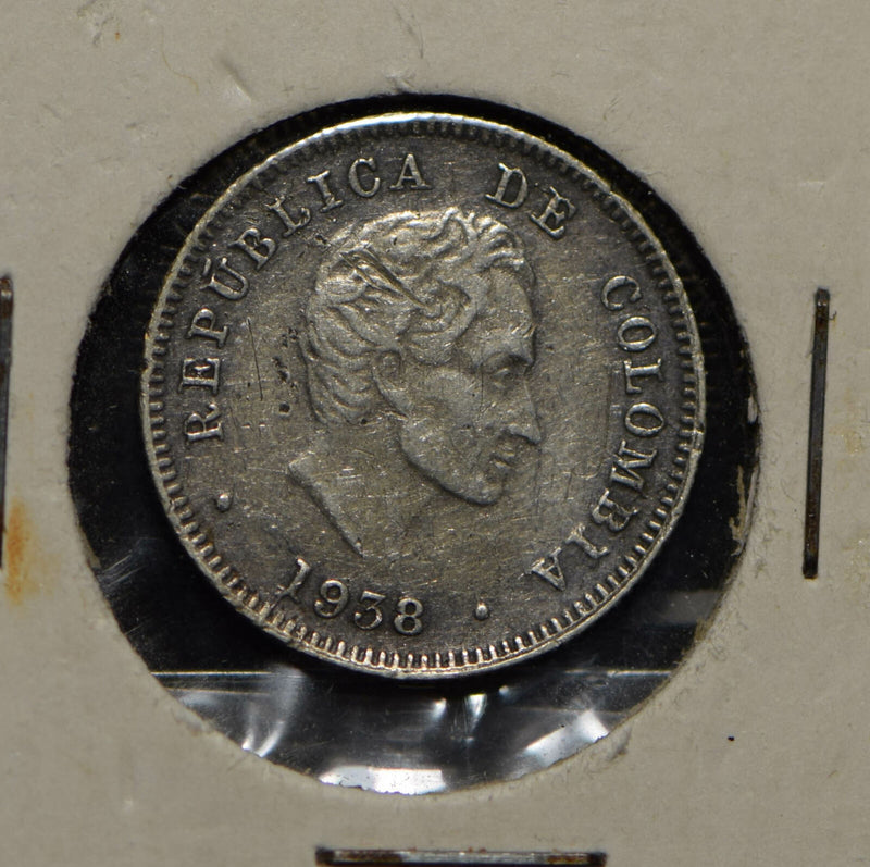 Colombia 1938 10 Centavos silver  290289 combine shipping
