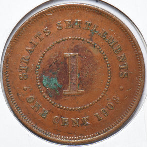 Straits Settlements 1908 Cent 490158 combine shipping