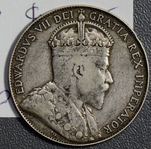 Canada 1910 50 Cents silver edwardian leaves CA0249 combine shipping