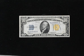 US 1934 A $10 abt VF Silver Certificates yellow seal north africa RC0689 combine