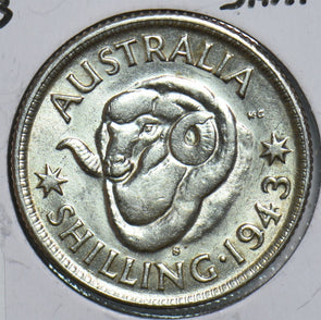 Australia 1943 S Shilling Ram 198834 combine shipping