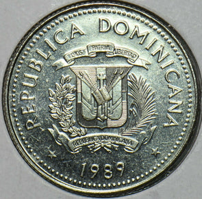 Dominican Republic 1989 25 Centavos Oxen animal 903741 combine shipping