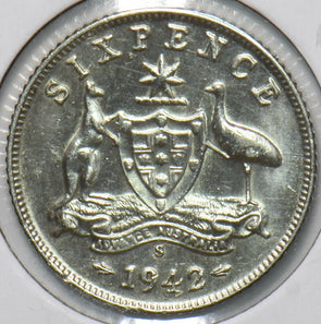 Australia 1942 6 Pence Kangaroo animal Ostrich Georgivs VI 902195 combine shippi